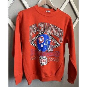 Vtg Logo 7 Denver Broncos Men's M/L Super Bowl XXIV 1989 Sweatshirt Made in USA